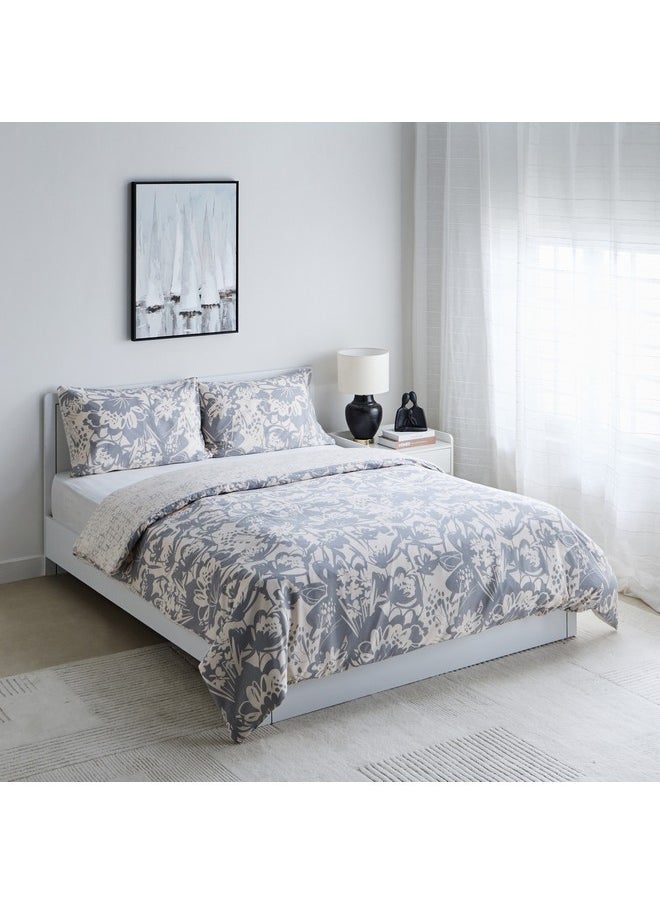 Home Box Aurora Heya 3-Piece Printed Cotton King Duvet Quilt Cover Set 220 x 220 cm  - Image 1
