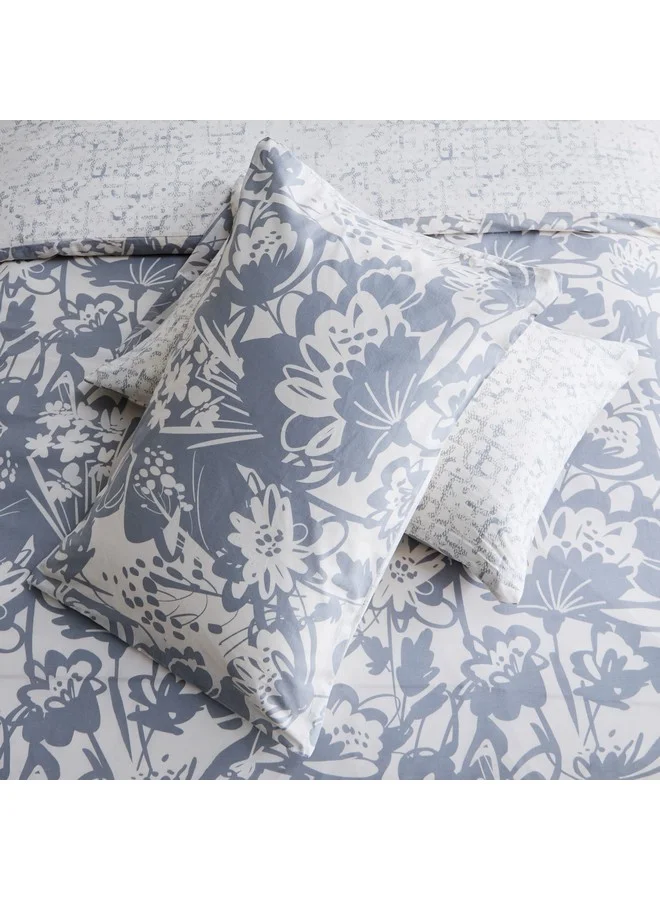 Home Box Aurora Heya 3-Piece Printed Cotton King Duvet Quilt Cover Set 220 x 220 cm