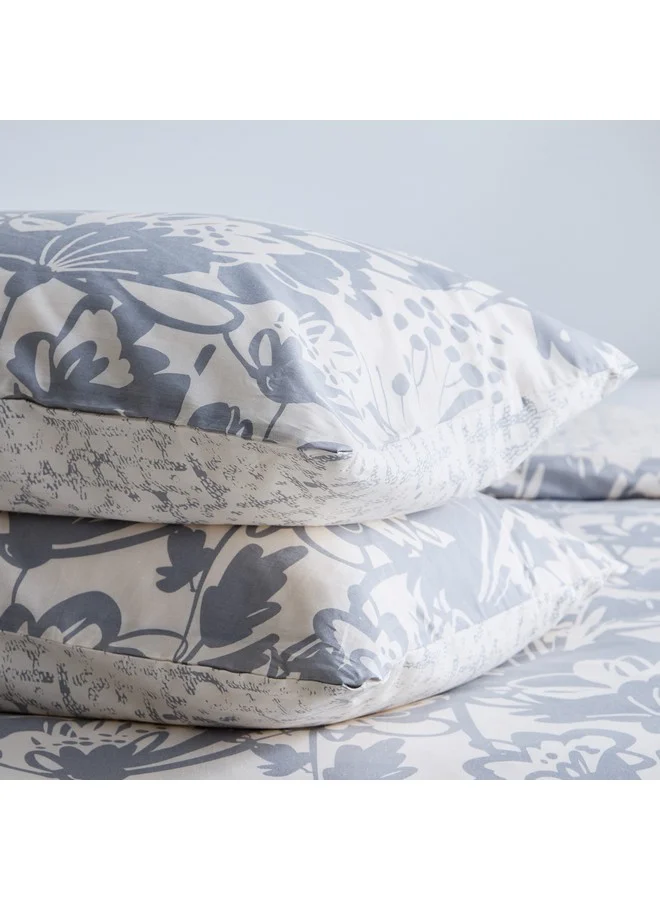 Home Box Aurora Heya 3-Piece Printed Cotton King Duvet Quilt Cover Set 220 x 220 cm