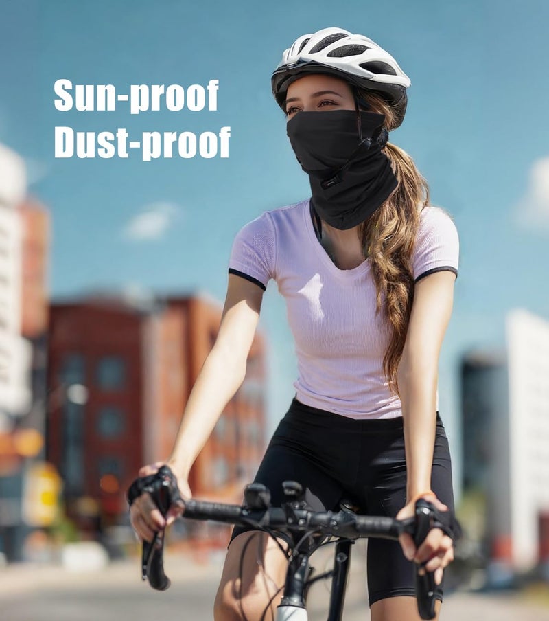 SRLLBBY Fishing Neck Gaiter, Sun Protection Face Mask, Cooling Neck Shield Scarf Cycling Balaclava Bandana for Men and Women (Black) - Image 2