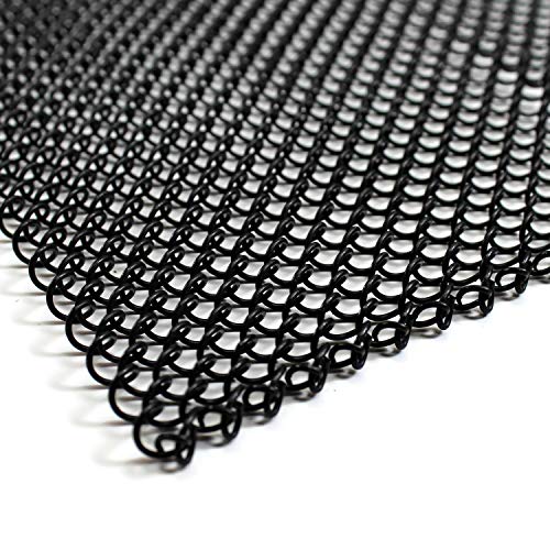 Midwest Hearth Fireplace Screen Mesh Curtain, 23 in. High - Made in USA, 19-Gauge Steel, 2 Panels - Black - Image 1