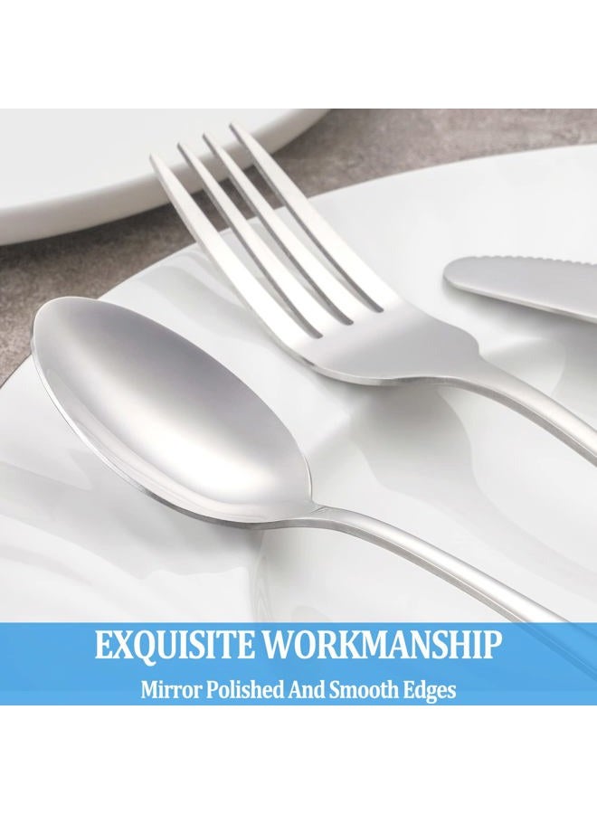MUTNITT Dinner Spoon Set, 16 Pcs 7.3" Tablespoons, Premium Food Grade 18/10 Stainless Steel, Durable, Mirror Finish & Dishwasher Safe, Use for Home, Restaurant - Image 4