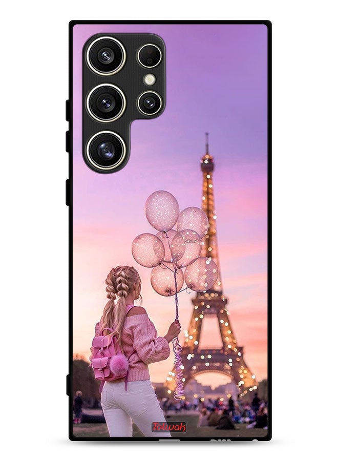 Tolwak Samsung Galaxy S24 Ultra 5G Protective Case Cover Girl Holding Balloons - Image 1