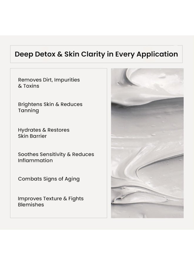 WILD OAK WildOak Dead Sea Mud Face Mask | Detox & Purifying Clay Mask with Niacinamide & Alpha Arbutin | Fights Blackheads, Blemishes & Aging | Tan Removal & Brightening | Evens Tone & Hydrates Skin | 100g - Image 2