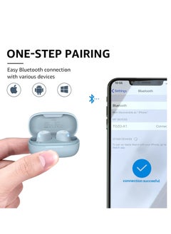 TOZO TOZO A1 Mini Wireless Earbuds Bluetooth 5.3 in Ear Light-Weight Headphones Built-in Microphone, IPX5 Waterproof, Immersive Premium Sound Long Distance Connection Headset with Charging Case, Blue  - Image 2