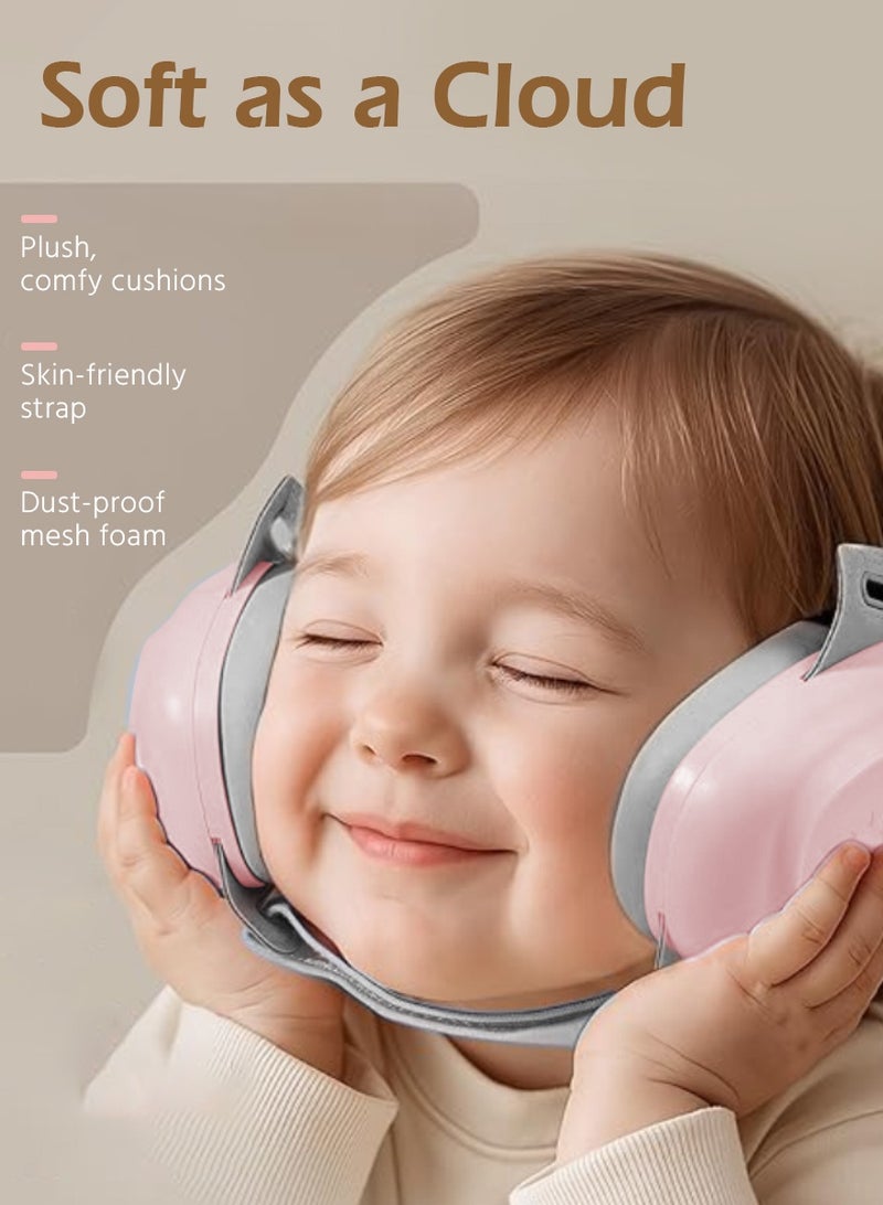 Soft Touch Baby Ear Muffs, Baby Headset, Baby Plane Ear Muffs Noise Protection for Infant and Babies 0- 48 Months, Baby Earplug, 24dB Sound Reduction, Adjustable Ear Muffs for Ear Protection, Hearing Damage & Improves Sleep,Travel - Image 5