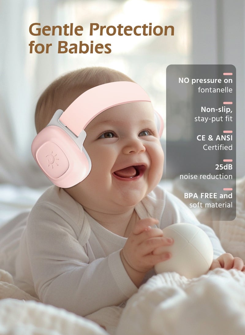 Soft Touch Baby Ear Muffs, Baby Headset, Baby Plane Ear Muffs Noise Protection for Infant and Babies 0- 48 Months, Baby Earplug, 24dB Sound Reduction, Adjustable Ear Muffs for Ear Protection, Hearing Damage & Improves Sleep,Travel - Image 4