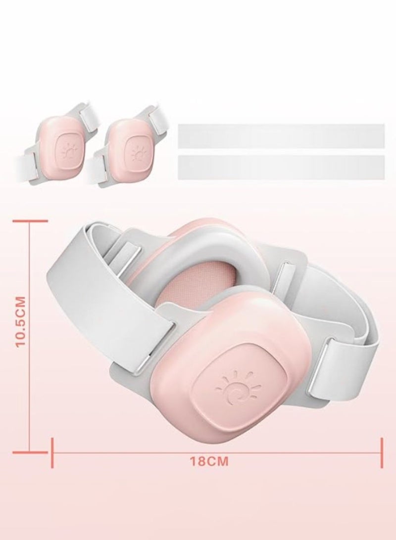 Soft Touch Baby Ear Muffs, Baby Headset, Baby Plane Ear Muffs Noise Protection for Infant and Babies 0- 48 Months, Baby Earplug, 24dB Sound Reduction, Adjustable Ear Muffs for Ear Protection, Hearing Damage & Improves Sleep,Travel - Image 2
