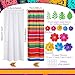 Tingjoo 19 Pcs Mexican Fiesta Decorations Set Mexican Paper Flowers Polyester Backdrop Curtains Backdrop Fiesta Party Decorations Supplies Set for Cinco De Mayo Party Wedding BirthdayGreenLeaves - Image 4