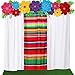 Tingjoo 19 Pcs Mexican Fiesta Decorations Set Mexican Paper Flowers Polyester Backdrop Curtains Backdrop Fiesta Party Decorations Supplies Set for Cinco De Mayo Party Wedding BirthdayGreenLeaves - Image 2