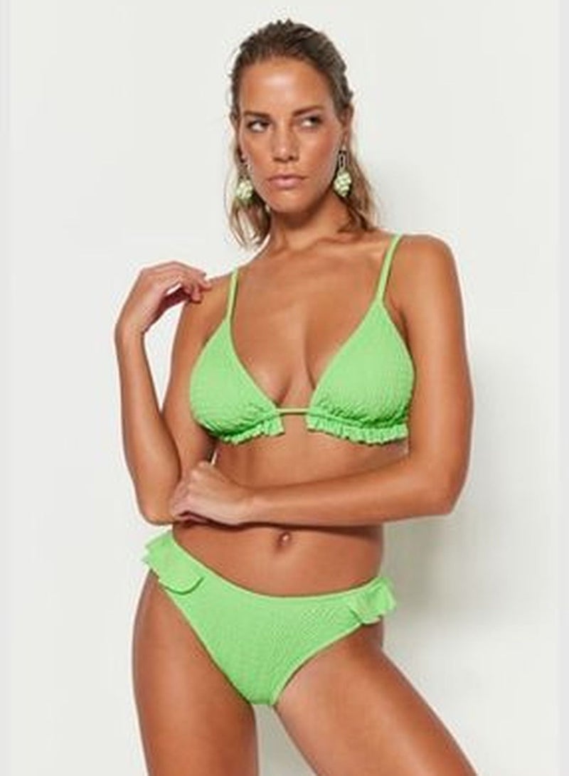 trendyol Green Frilled Regular Leg Bikini Bottoms TBESS23BA00173 - Image 3
