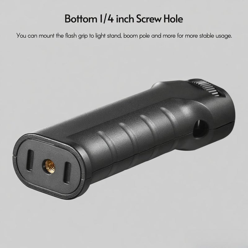 Flash Grip: Black 1/4Inch Screw Anti-Skid Grooves - 15° Tilted Surface Camera Mounting Accessory for Studio Photography Outdoor Lighting Equipment - Image 5