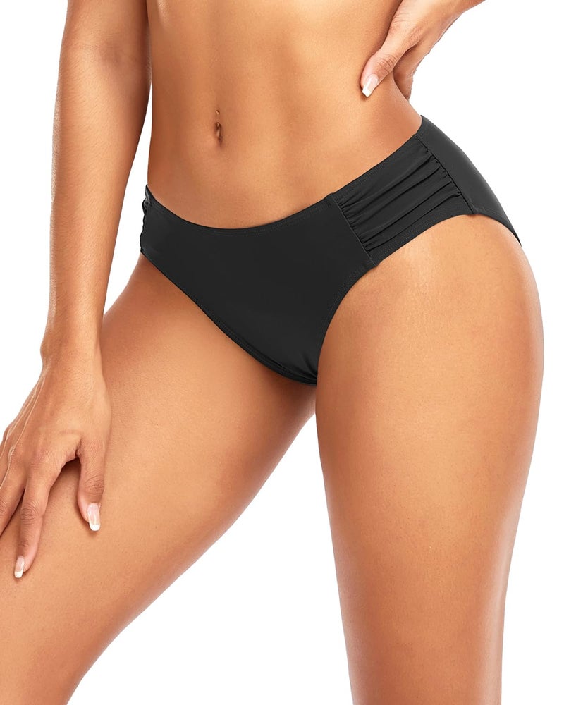 Tempt Me Women Black Strappy Bikini Bottom Full Coverage Bathing Suit Bottoms Swimsuit Bottom M - Image 5