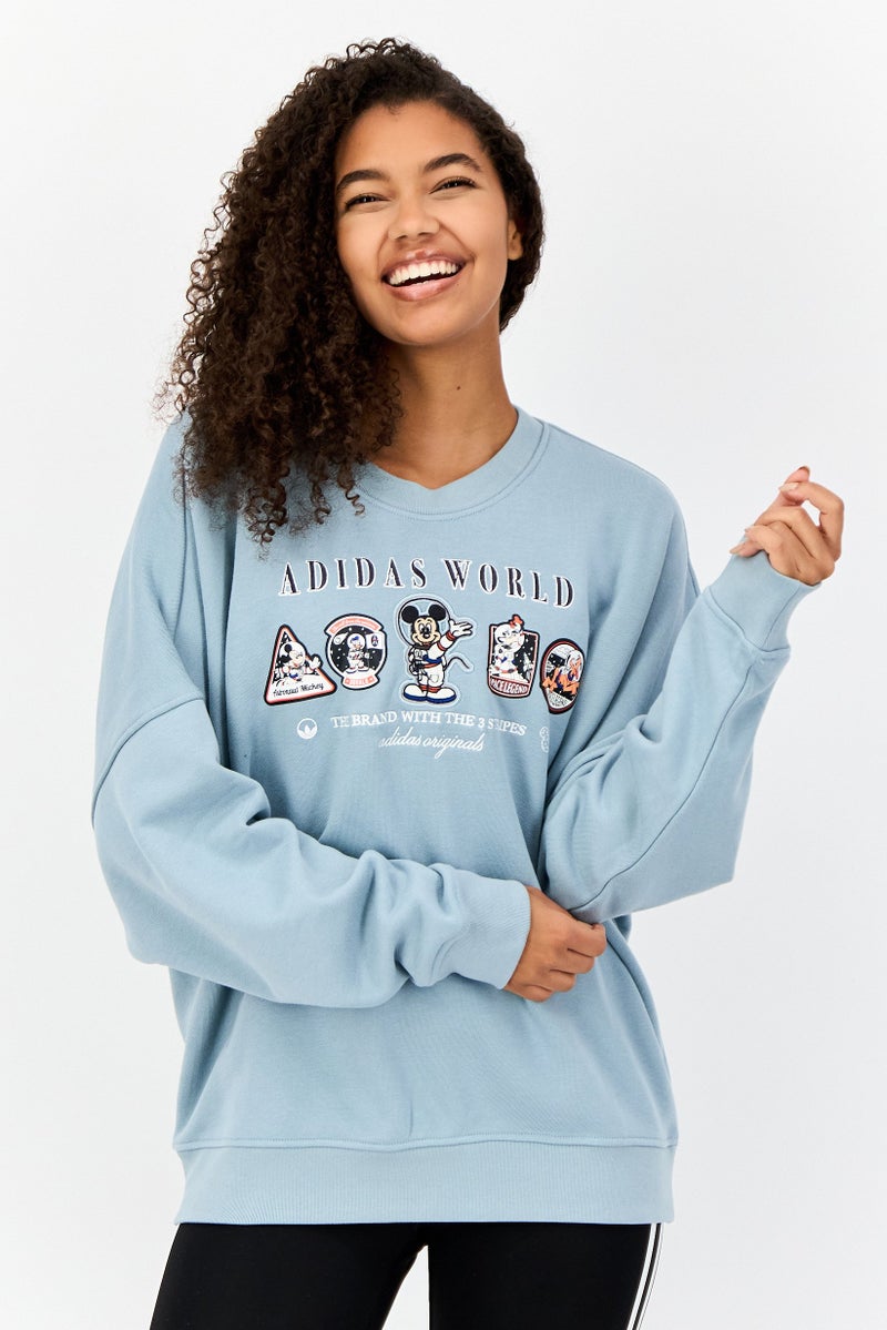 adidas Originals Women Sportswear Fit Outdoor Sweatshirts, Dusty Blue  - Image 1