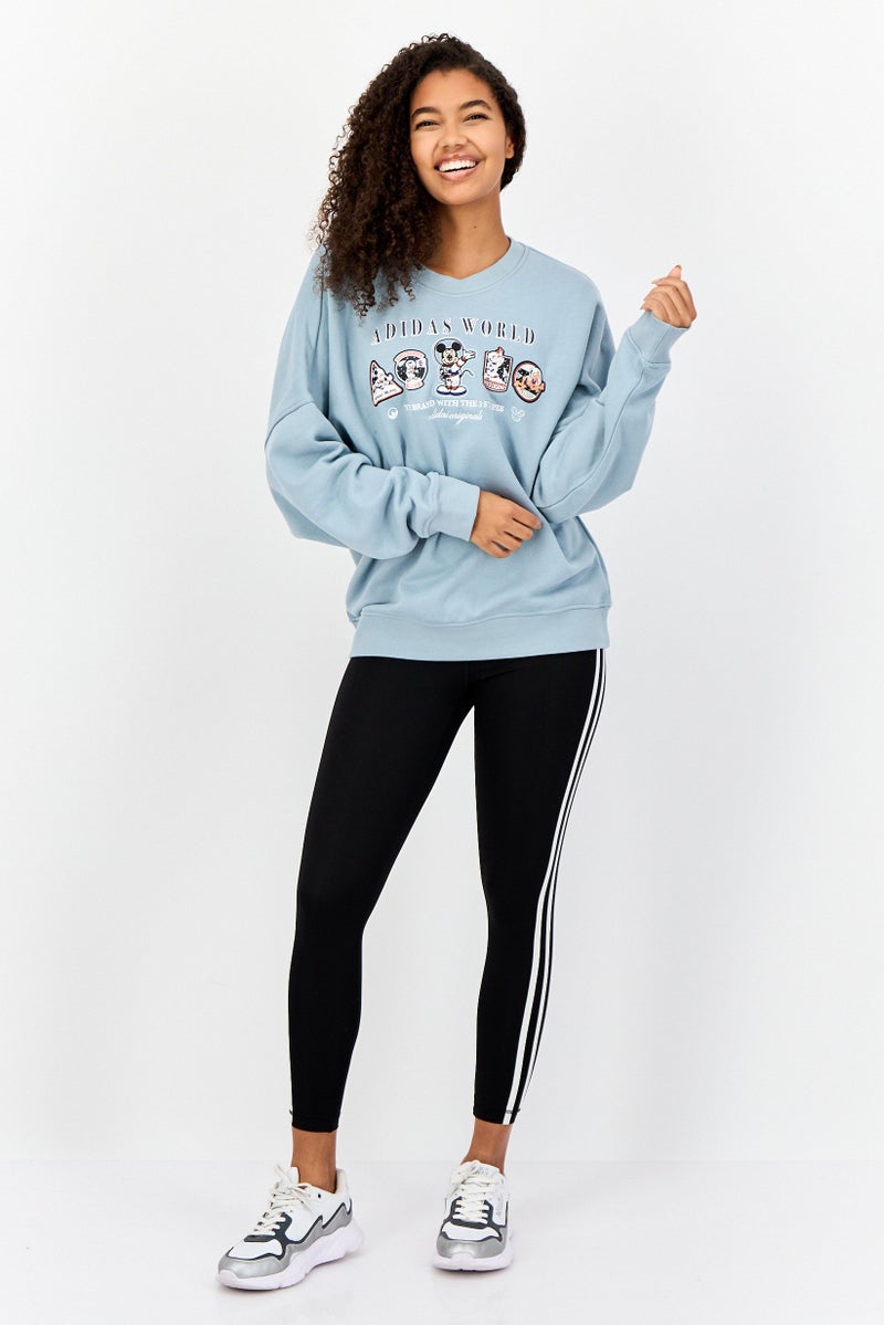 adidas Originals Women Sportswear Fit Outdoor Sweatshirts, Dusty Blue  - Image 4