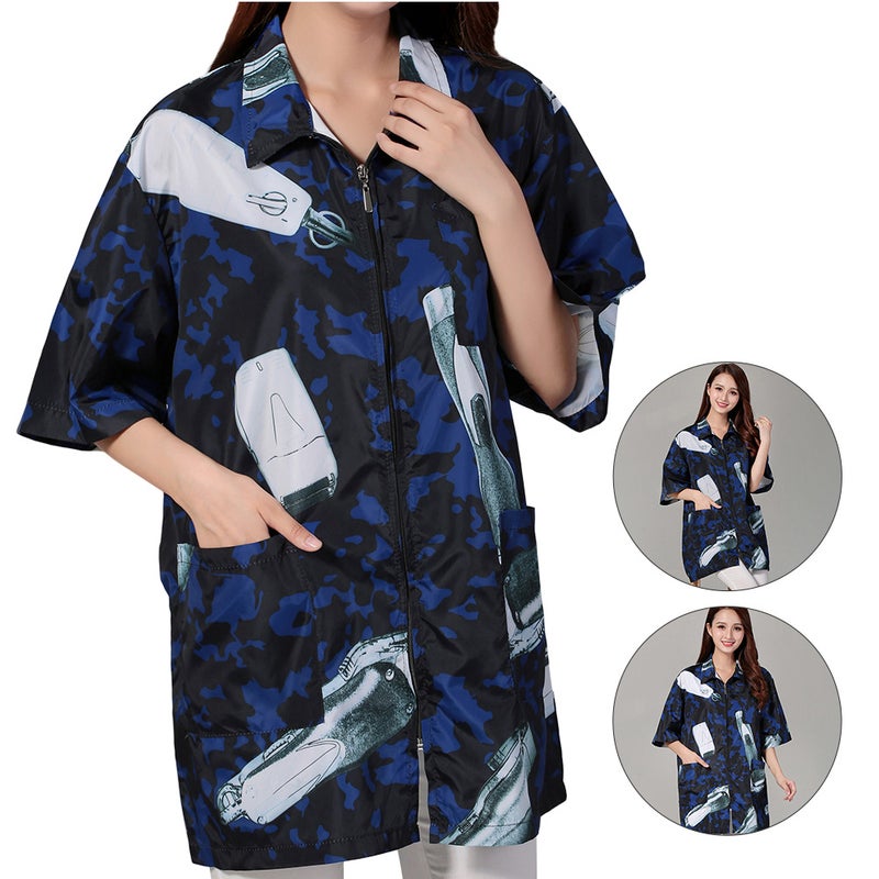 Grooming Smock Salon Apron For Stylists Hairdresser Work Clothes Hair Salon Use Blue Wear-Resistant 1Set - Image 3