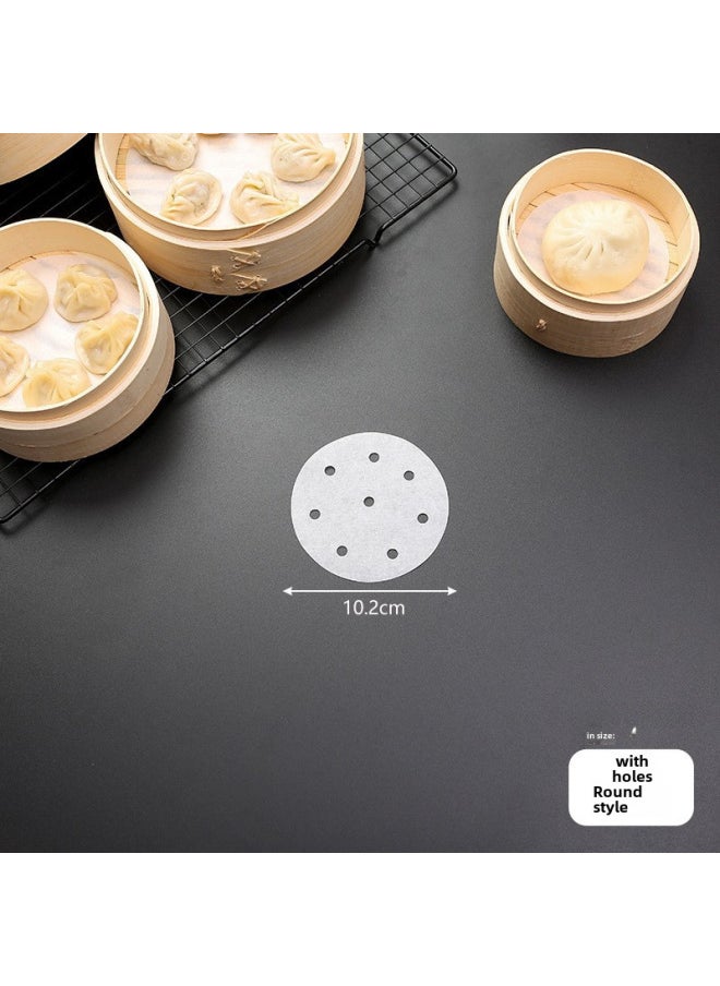 Generic Food Grade Disposable Steamer Paper Non-stick Steaming Paper Household Steamed Bun Paper For Steamed Bread Air Fryer Paper-Color:500 Tablets (family Half A Year Available)-Specifications:4 Inches (10cm)  - Image 1