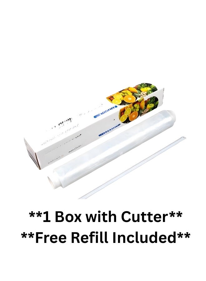 Cling Plus Plastic Wrap, Count (Pack of 2). 70 Meters film food disposable cover with knife and Free Refill 70 meters.  - Image 2