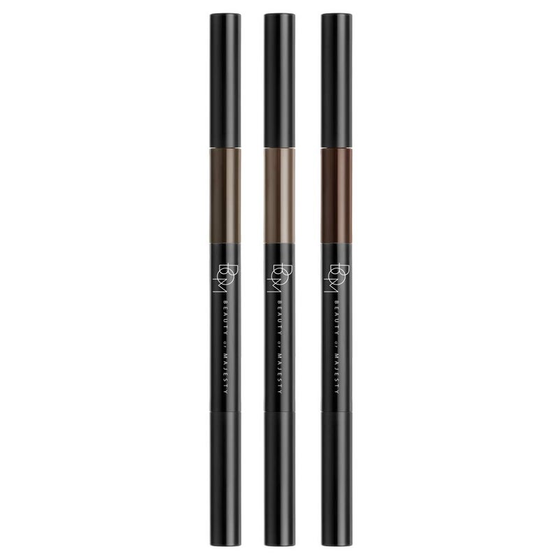 BOM 3 in 1 Triple Edge Eyebrow Pencil with Blender and Spoolie Long Lasting Waterproof Choco Brown