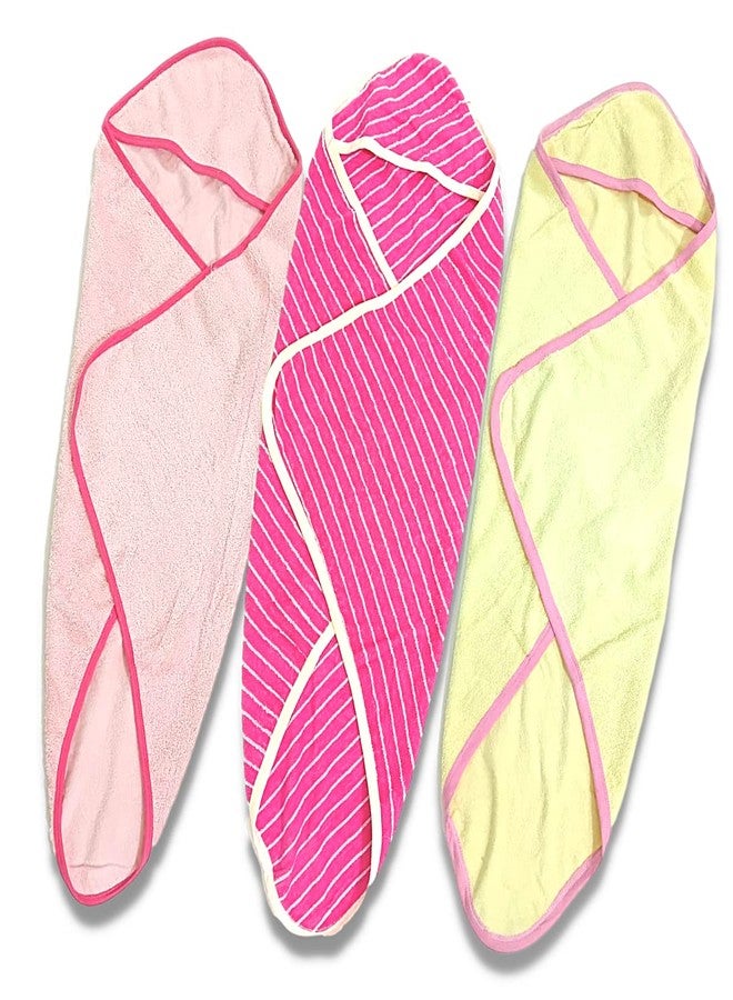 TuddyBuddy Ultra Soft 100% Cotton Hooded Towel for Babies/Ideal for New Born Babies (30 X 30 Inches) (Pack of 3 - Assorted) - Image 3