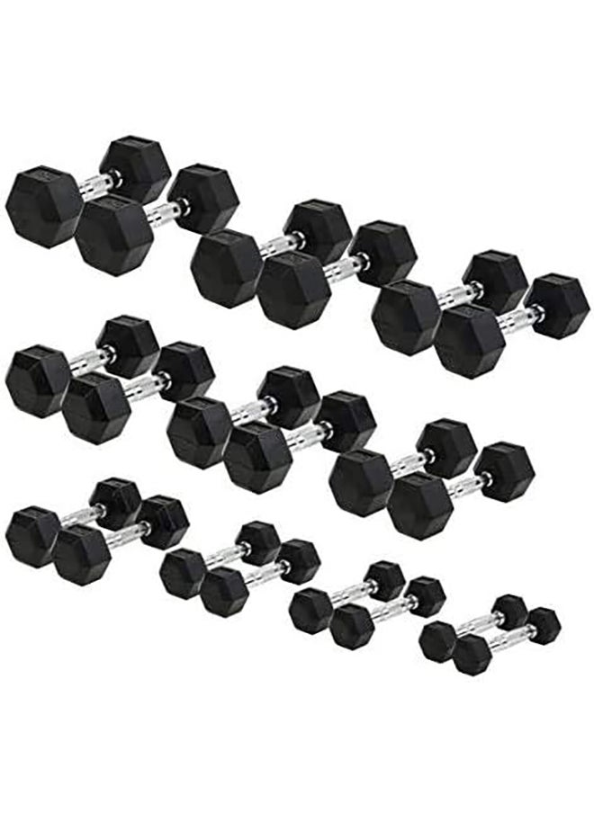 Miracle Fitness Miracle Fitness Hex Dumbbells Set - 2.5 KG to 20 (8 Pairs)/ Miracle Fitness  - Image 2