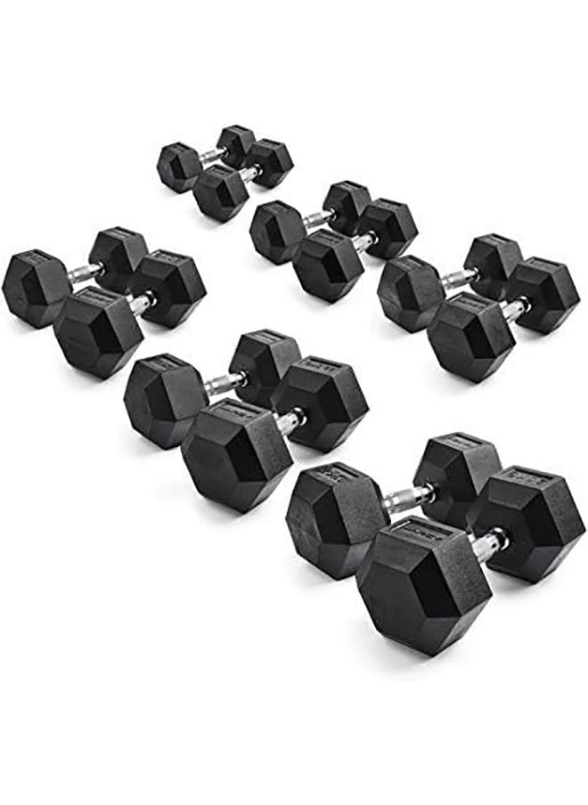 Miracle Fitness Miracle Fitness Hex Dumbbells Set - 2.5 KG to 20 (8 Pairs)/ Miracle Fitness  - Image 3