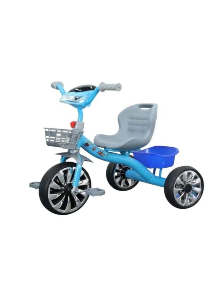 This children's tricycle with lights and a model car box gives your child quick stability and balance while driving. A comfortable seat specially designed for child comfort with plenty of room to move. An attractive front light. - Image 2