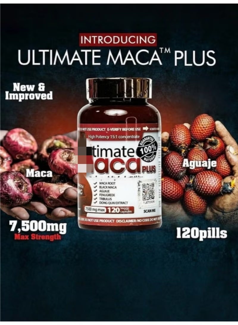 Maca Pills 7500 mg max 120 Veggy Capsules, Natural Beauty and Wellness Support for Radiant Skin and Energy - Image 3