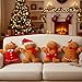 Poen 4 Pcs Christmas Gingerbread Plush Throw Pillows 10 Inches Gingerbread Man Throw Pillow Xmas Decor Gifts for Christmas Stuffed Gift for Family Friends Sweet Style - Image 4