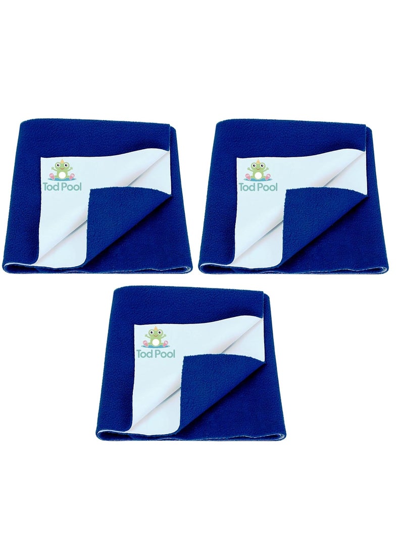Tod PooL Tod PooL Breathable Bed Protector AntiPiling Fleece Extra Absorbent Washable Waterproof Quick Dry Sheet Bed Protector Sheet for Kids and Adults 3 Royal Blue Medium 70x100cm  - Image 1