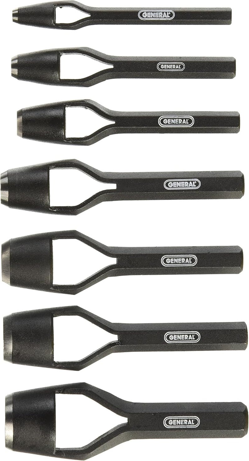 General Tools Arch Punch Set #1271ST, 7 Piece Set with Hole Sizes from 1/4 Inch to 1 Inch
