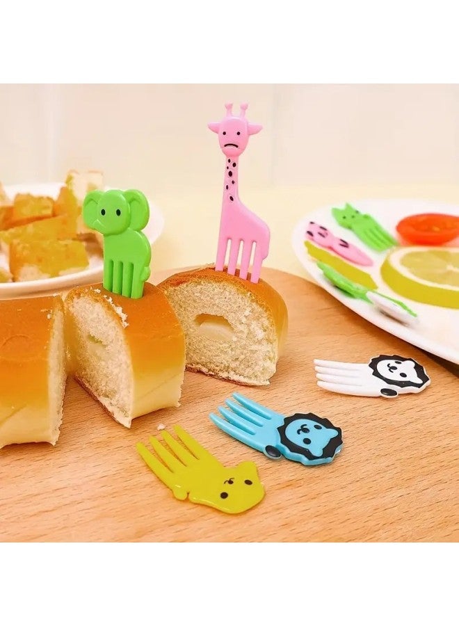 Japanese Household Cartoon Giraffe Fruit Fork Creative Children's Animal Sign Plastic Cute Bento Sign Wholesale-Specifications:6pc Fruit Fork Hat Opp Pack  - Image 3