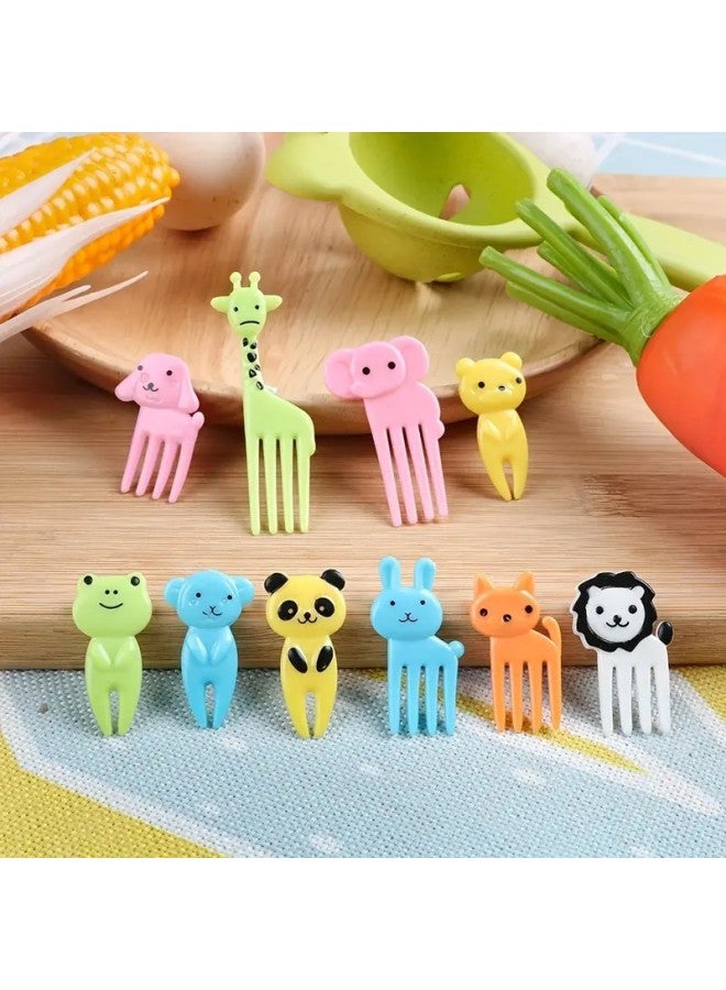 Japanese Household Cartoon Giraffe Fruit Fork Creative Children's Animal Sign Plastic Cute Bento Sign Wholesale-Specifications:6pc Fruit Fork Hat Opp Pack  - Image 4