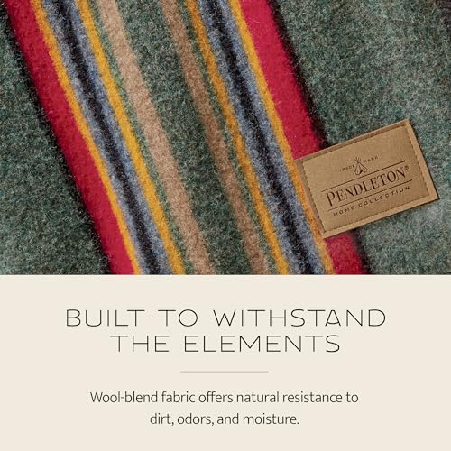 Pendleton Yakima Throw 54" x 66" - Wool Cotton, Soft and Durable Wool Throw for Home and Travel - Lake - Image 3