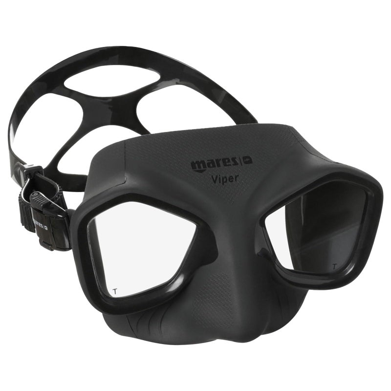 Mares Viper Mask for Freediving and Spearfishing - Low Volume Wide-Field Diving Mask with Fog-Resistant Silicone Skirt & Ergonomic Strap, Black - Image 1
