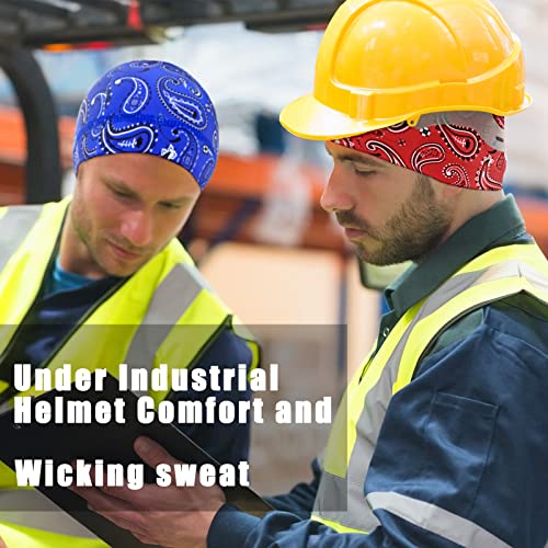 Tarpop 10 Pcs Men Skull Caps Cooling Welding Hard Helmet Liner Cycling Skull Caps Wicking Beanie Do Rag Head Wrap for Men(Assorted Style) - Image 3