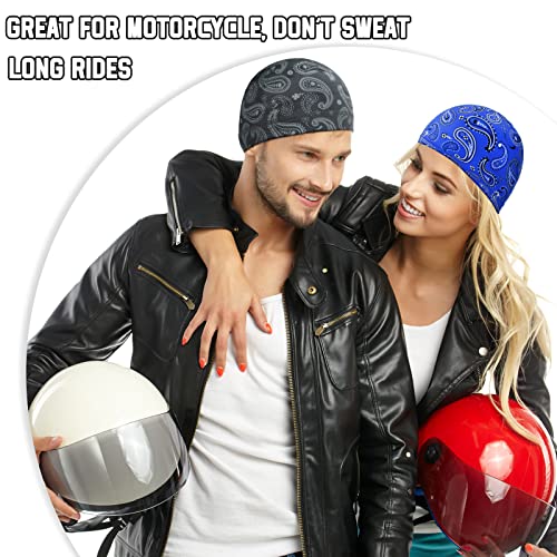 Tarpop 10 Pcs Men Skull Caps Cooling Welding Hard Helmet Liner Cycling Skull Caps Wicking Beanie Do Rag Head Wrap for Men(Assorted Style) - Image 2