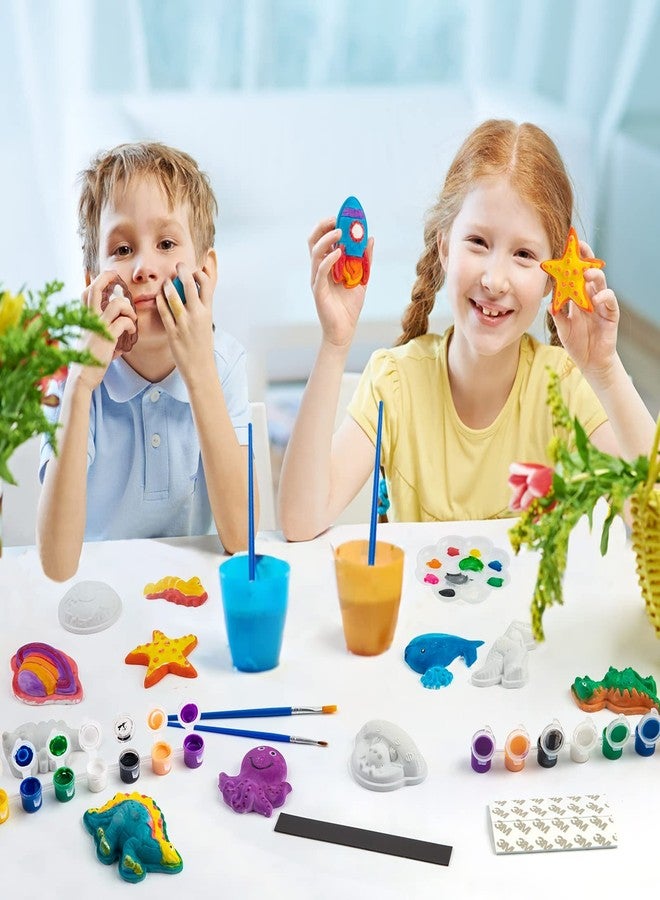 Juboury Kids Arts and Crafts Plaster Painting Craft Kit Art Set - Painting Your Own Space Dinosaurs & Marine Life Figurines - Ceramic Painting Kit for Kids, Girls, Boys, Toddlers - Image 5