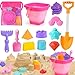 AuntyFey Collapsible Beach Toys for Kids Ages 48 Sand Toys for Toddlers Ages 348 Beach Toy Set with Collapsible Beach Buckets Sandbox Toy for Kids - Image 2