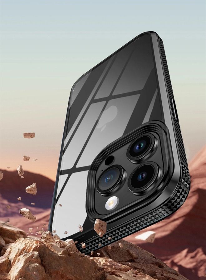 IPAKY iPhone 15 Pro Case, Transparent PC Hard Back Panel + Black TPU Soft Frame Case Cover, Anti-Drop Explosion-Proof Non-Stick Fingerprint Protective Case for Apple iPhone 15 Pro - Image 5