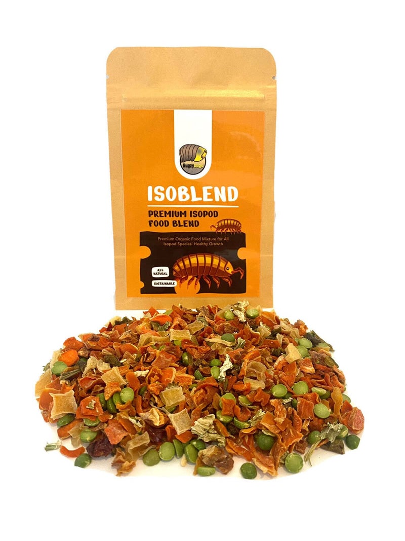 Bugzy Bugs Isoblend Premium Isopod Food Feed Mix All Natural Vegetable Dry Blend for Isopods Feeders Insects - Image 1