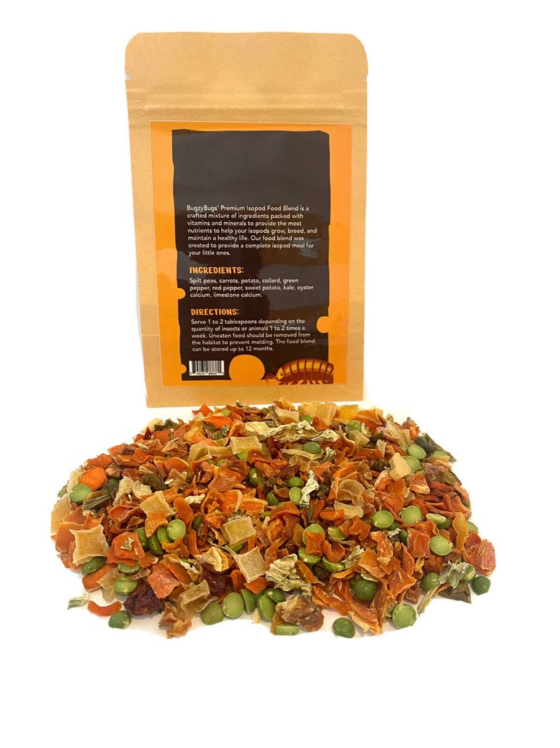 Bugzy Bugs Isoblend Premium Isopod Food Feed Mix All Natural Vegetable Dry Blend for Isopods Feeders Insects - Image 3