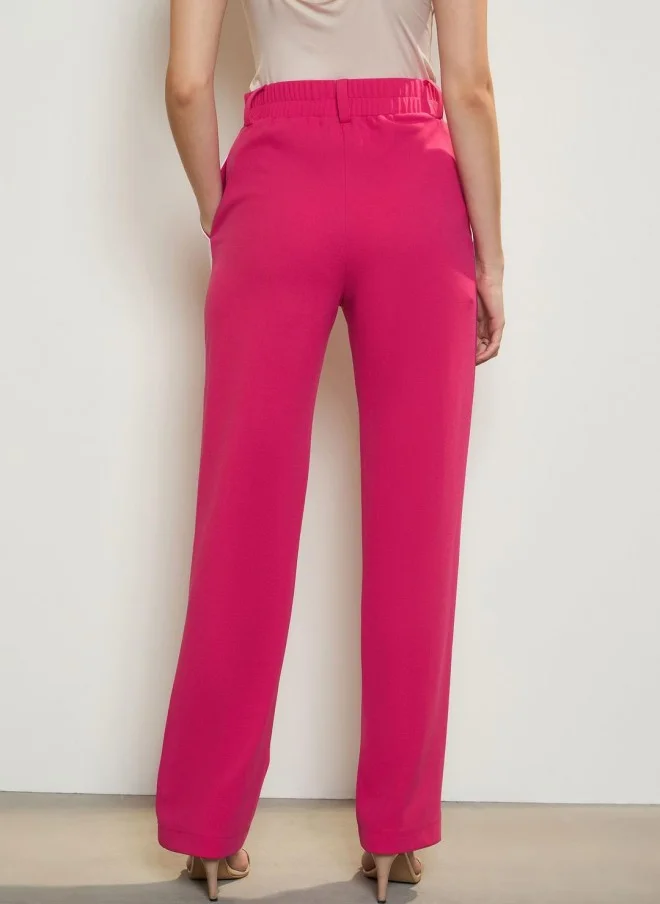 SASSAFRAS Fuchsia High-Rise Parallel Trousers for Women