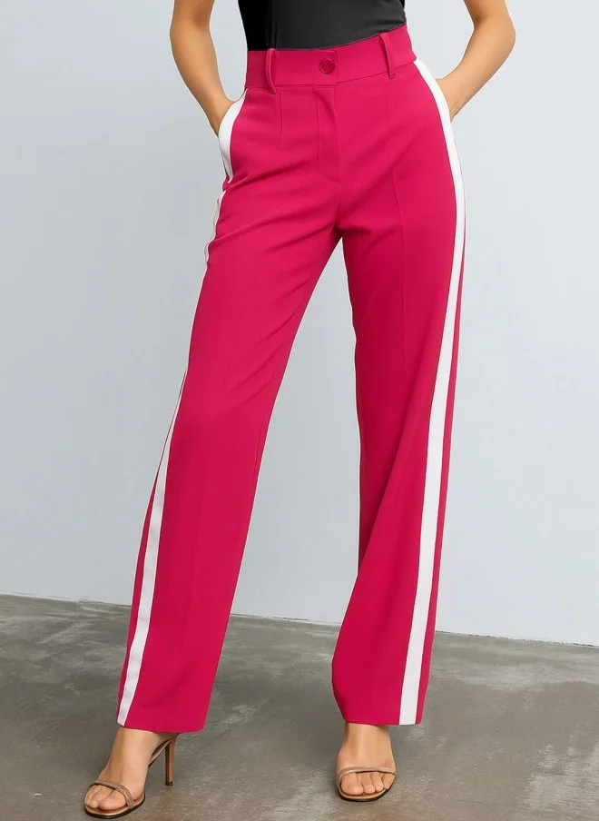 SASSAFRAS Fuchsia High-Rise Parallel Trousers for Women