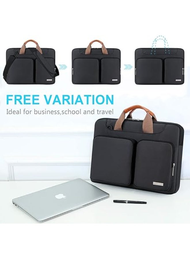 Lacdo 360° Protective Laptop Shoulder Bag, 14 inch Laptop Sleeve Bag for 14 inch New MacBook Pro M5/M4/M3/M2/M1 Chips Pro Max A3434 A3112 A3401 A3185 A2918 A2992 2025-2021 Computer Messenger Bag - Image 2