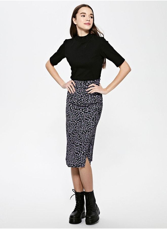 LC WAIKIKI - Elastic Waist Floral Patterned Maroken Women's Pencil Skirt - Image 1