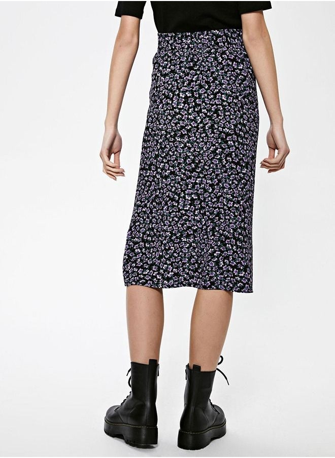 LC WAIKIKI - Elastic Waist Floral Patterned Maroken Women's Pencil Skirt - Image 1