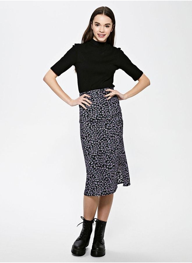 LC WAIKIKI - Elastic Waist Floral Patterned Maroken Women's Pencil Skirt - Image 1