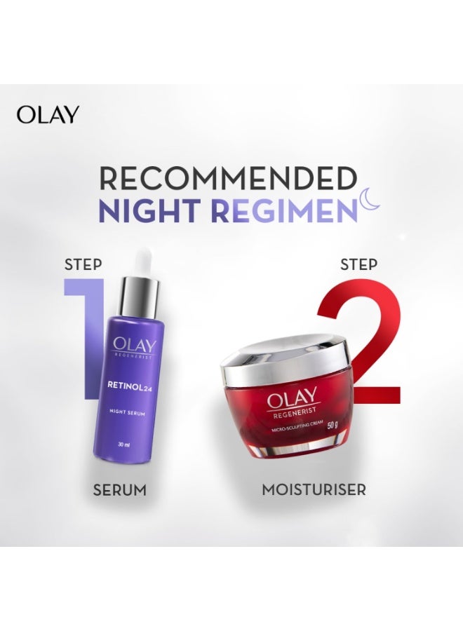 Olay Regenerist Retinol 24 Night Cream l Renews and Resurfaces Skin Overnight l No Redness or Irritation | Fragrance Free l Normal, Oily, Dry and Combination Skin 50g - Image 2