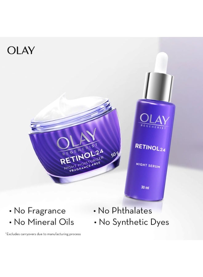 Olay Regenerist Retinol 24 Night Cream l Renews and Resurfaces Skin Overnight l No Redness or Irritation | Fragrance Free l Normal, Oily, Dry and Combination Skin 50g - Image 3